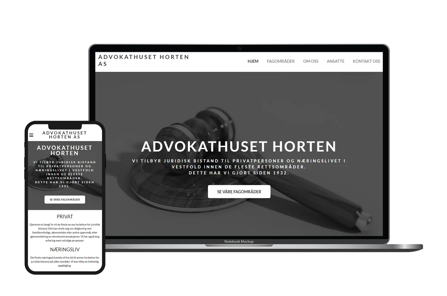 Advokathuset Horten nettside